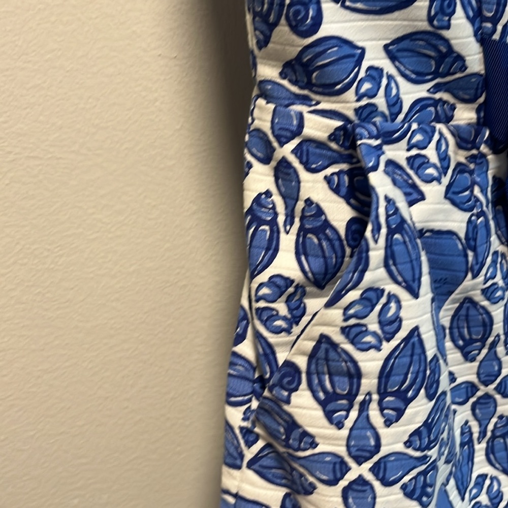 VINEYARD VINES Blue Shell Strapless Bow Dress, Size 0 - Picture 4 of 11